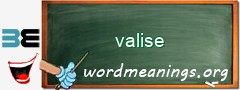 WordMeaning blackboard for valise